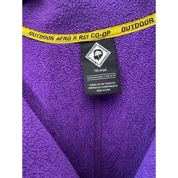 Outdoor Afro + REI Co-op Women 1XL Blue Purple Fleece Pullover Sweater - Picture 3 of 9